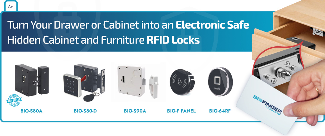 Hidden Cabinet and Furniture RFID Locks