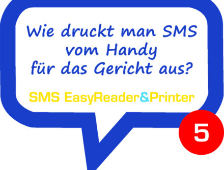 Wie druckt man SMS vom Handy für das Gericht aus?
